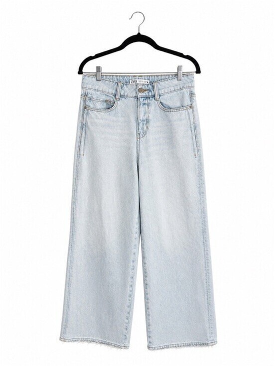 Zara Denim - Zara High Rise Wide Leg Jeans Light Wash 100% Cotton Women's US 4